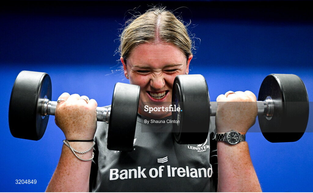 31 July 2025; Hannah Wilson during a Leinster Rugby women's squad training session at Energia Park in Dublin. Photo by Shauna Clinton/Sportsfile