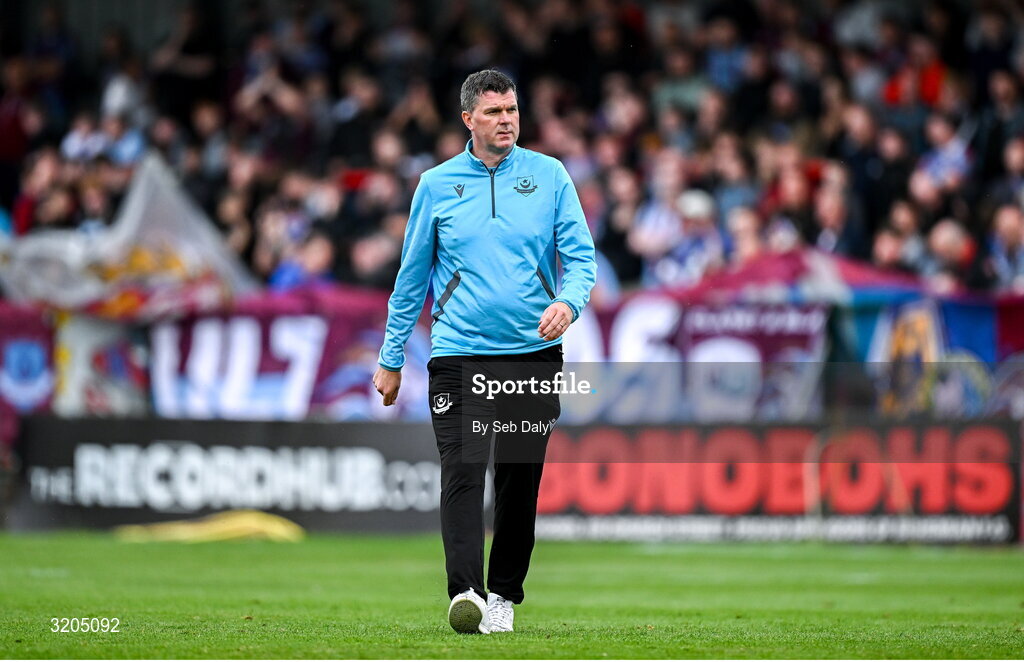 1 August 2025; Drogheda United manager Kevin Doherty before the SSE Airtricity Men's Premier Division match between Bohemians and Drogheda United at Dalymount Park in Dublin. Photo by Seb Daly/Sportsfile