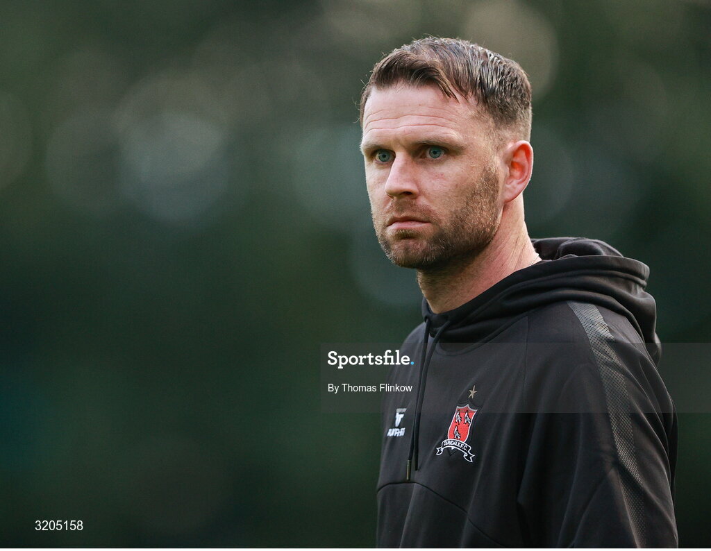 1 August 2025; Dundalk manager Ciarán Kilduff during the SSE Airtricity Men's First Division match between UCD and Dundalk at UCD Bowl in Belfield, Dublin. Photo by Thomas Flinkow/Sportsfile