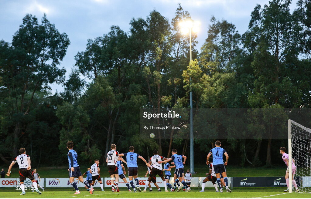 1 August 2025; A general view of the action during the SSE Airtricity Men's First Division match between UCD and Dundalk at UCD Bowl in Belfield, Dublin. Photo by Thomas Flinkow/Sportsfile