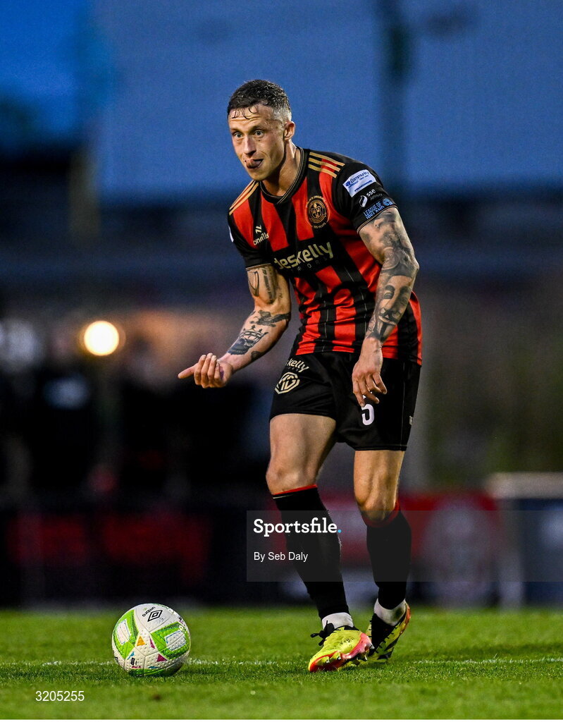 1 August 2025; Rob Cornwall of Bohemians during the SSE Airtricity Men's Premier Division match between Bohemians and Drogheda United at Dalymount Park in Dublin. Photo by Seb Daly/Sportsfile