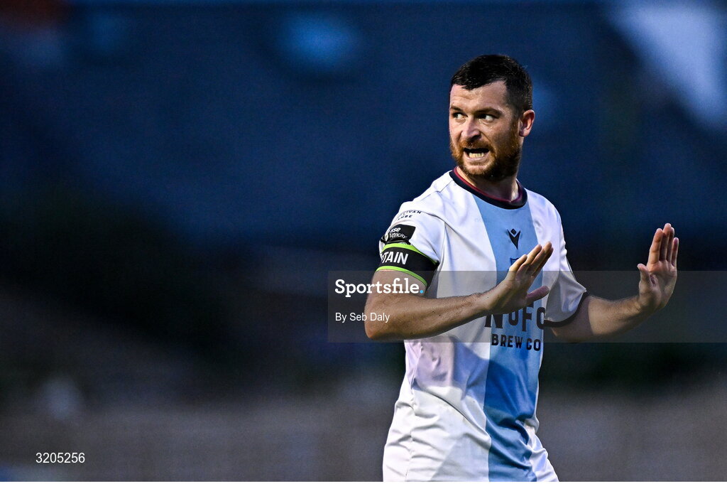 1 August 2025; Ryan Brennan of Drogheda United during the SSE Airtricity Men's Premier Division match between Bohemians and Drogheda United at Dalymount Park in Dublin. Photo by Seb Daly/Sportsfile