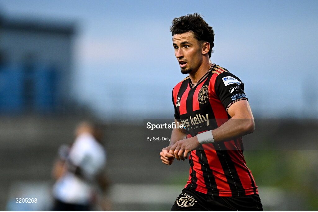 1 August 2025; Connor Parsons of Bohemians during the SSE Airtricity Men's Premier Division match between Bohemians and Drogheda United at Dalymount Park in Dublin. Photo by Seb Daly/Sportsfile