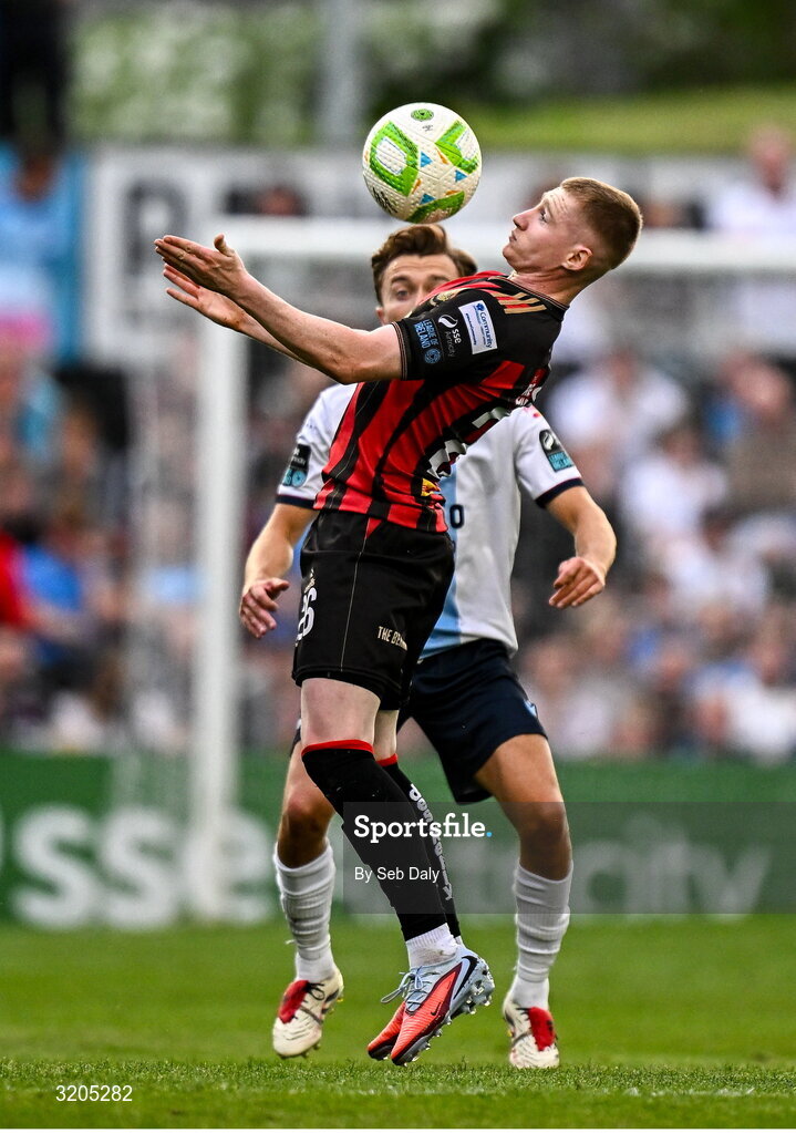 1 August 2025; Ross Tierney of Bohemians during the SSE Airtricity Men's Premier Division match between Bohemians and Drogheda United at Dalymount Park in Dublin. Photo by Seb Daly/Sportsfile