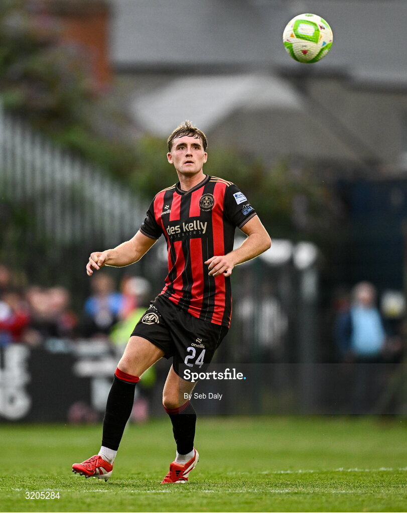 1 August 2025; Cian Byrne of Bohemians during the SSE Airtricity Men's Premier Division match between Bohemians and Drogheda United at Dalymount Park in Dublin. Photo by Seb Daly/Sportsfile