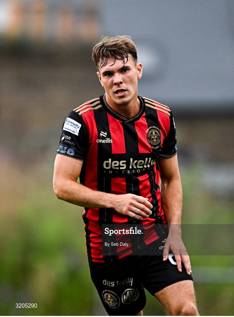 1 August 2025; Dayle Rooney of Bohemians during the SSE Airtricity Men's Premier Division match between Bohemians and Drogheda United at Dalymount Park in Dublin. Photo by Seb Daly/Sportsfile