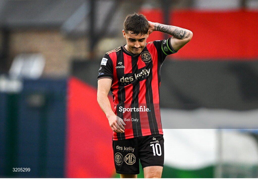1 August 2025; Dawson Devoy of Bohemians during the SSE Airtricity Men's Premier Division match between Bohemians and Drogheda United at Dalymount Park in Dublin. Photo by Seb Daly/Sportsfile