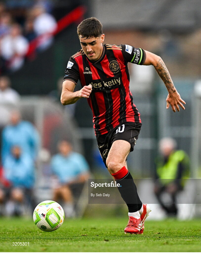 1 August 2025; Dawson Devoy of Bohemians during the SSE Airtricity Men's Premier Division match between Bohemians and Drogheda United at Dalymount Park in Dublin. Photo by Seb Daly/Sportsfile