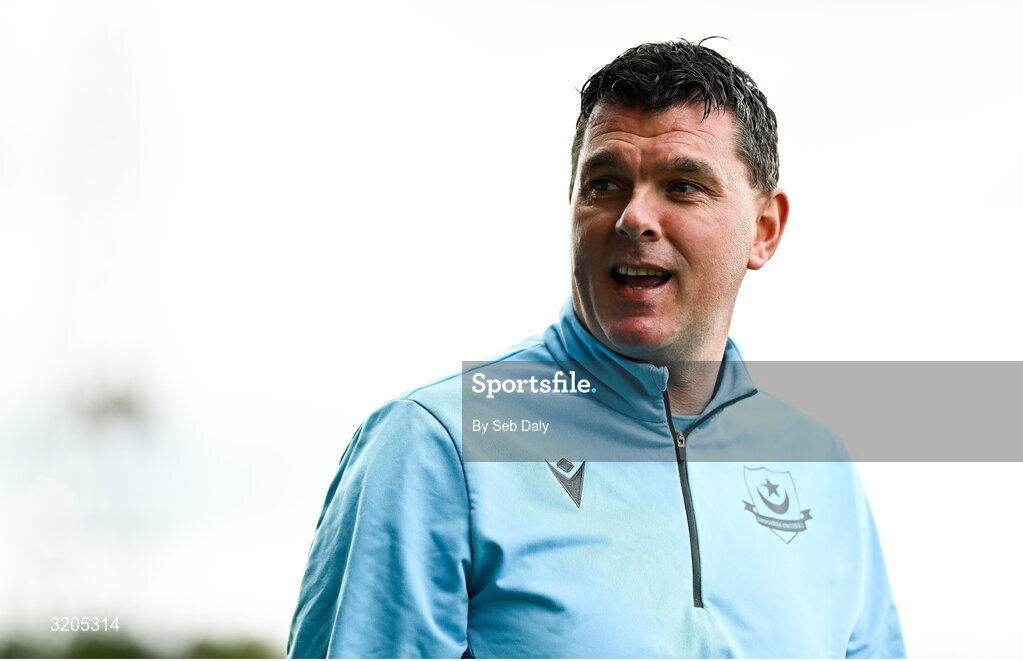 1 August 2025; Drogheda United manager Kevin Doherty before the SSE Airtricity Men's Premier Division match between Bohemians and Drogheda United at Dalymount Park in Dublin. Photo by Seb Daly/Sportsfile