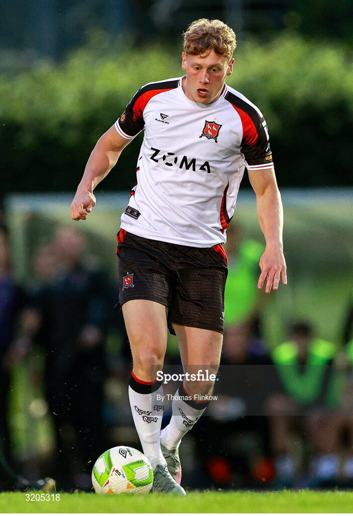 1 August 2025; Rohan Vaughan of Dundalk during the SSE Airtricity Men's First Division match between UCD and Dundalk at UCD Bowl in Belfield, Dublin. Photo by Thomas Flinkow/Sportsfile