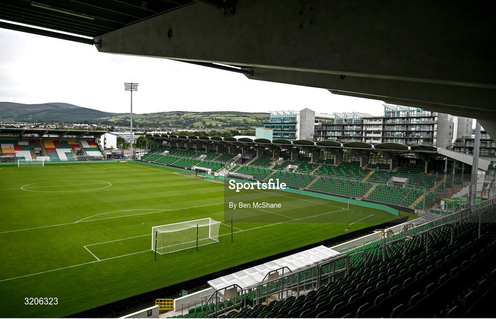 3 August 2025; A general view of Tallaght Stadium before the SSE Airtricity Men's Premier Division match between Shamrock Rovers and Derry City at Tallaght Stadium in Dublin.  Photo by Ben McShane/Sportsfile