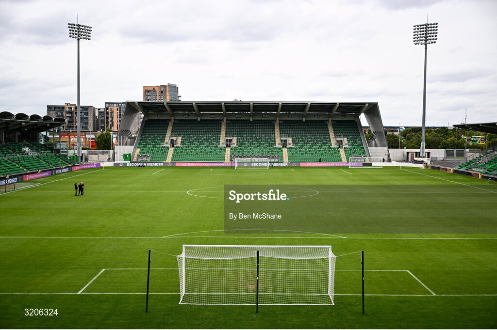 3 August 2025; A general view of Tallaght Stadium before the SSE Airtricity Men's Premier Division match between Shamrock Rovers and Derry City at Tallaght Stadium in Dublin.  Photo by Ben McShane/Sportsfile