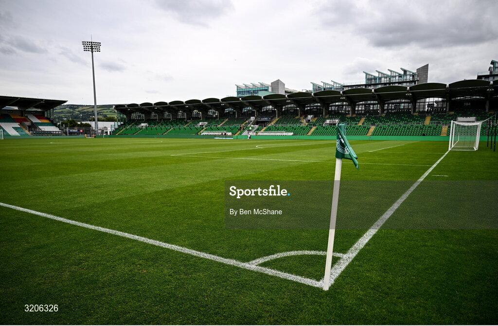 3 August 2025; A general view of Tallaght Stadium before the SSE Airtricity Men's Premier Division match between Shamrock Rovers and Derry City at Tallaght Stadium in Dublin.  Photo by Ben McShane/Sportsfile