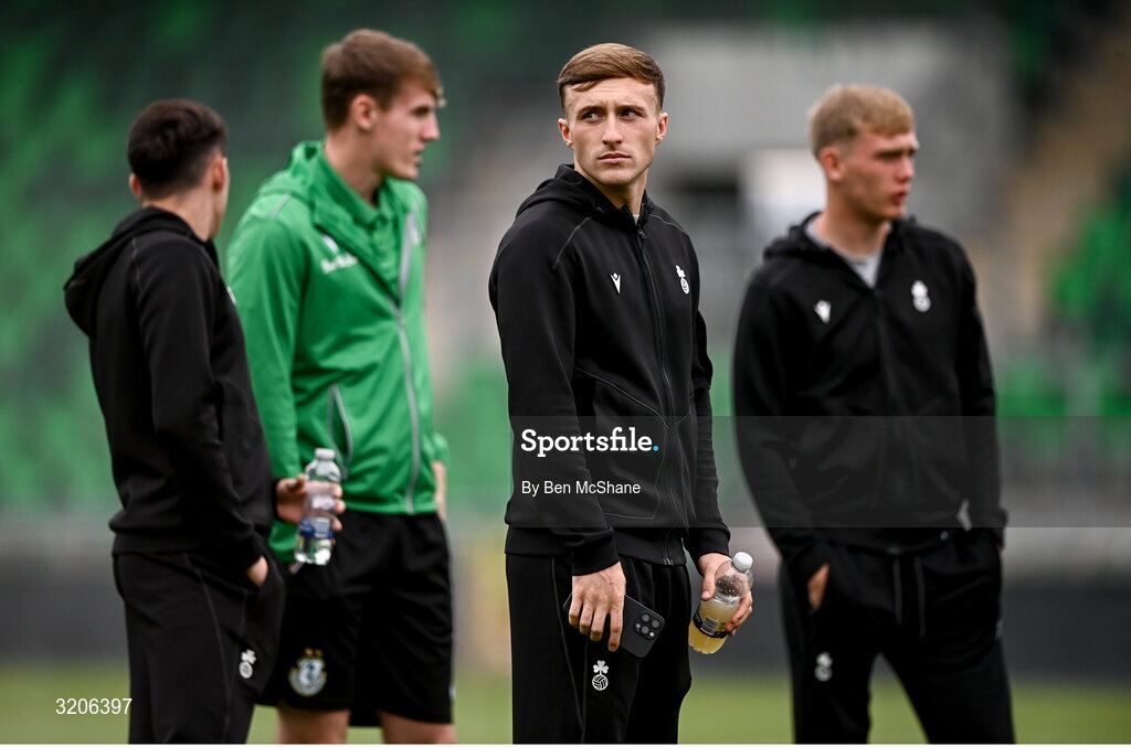 3 August 2025; Danny Grant of Shamrock Rovers before the SSE Airtricity Men's Premier Division match between Shamrock Rovers and Derry City at Tallaght Stadium in Dublin.  Photo by Ben McShane/Sportsfile