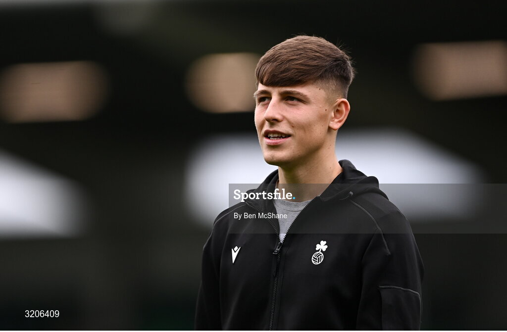 3 August 2025; Cian Barrett of Shamrock Rovers before the SSE Airtricity Men's Premier Division match between Shamrock Rovers and Derry City at Tallaght Stadium in Dublin.  Photo by Ben McShane/Sportsfile