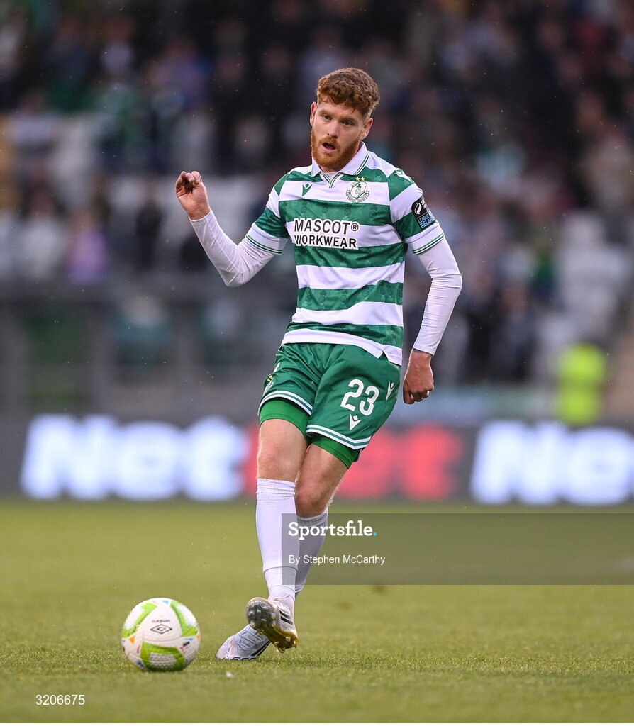 3 August 2025; Connor Malley of Shamrock Rovers during the SSE Airtricity Men's Premier Division match between Shamrock Rovers and Derry City at Tallaght Stadium in Dublin.  Photo by Stephen McCarthy/Sportsfile