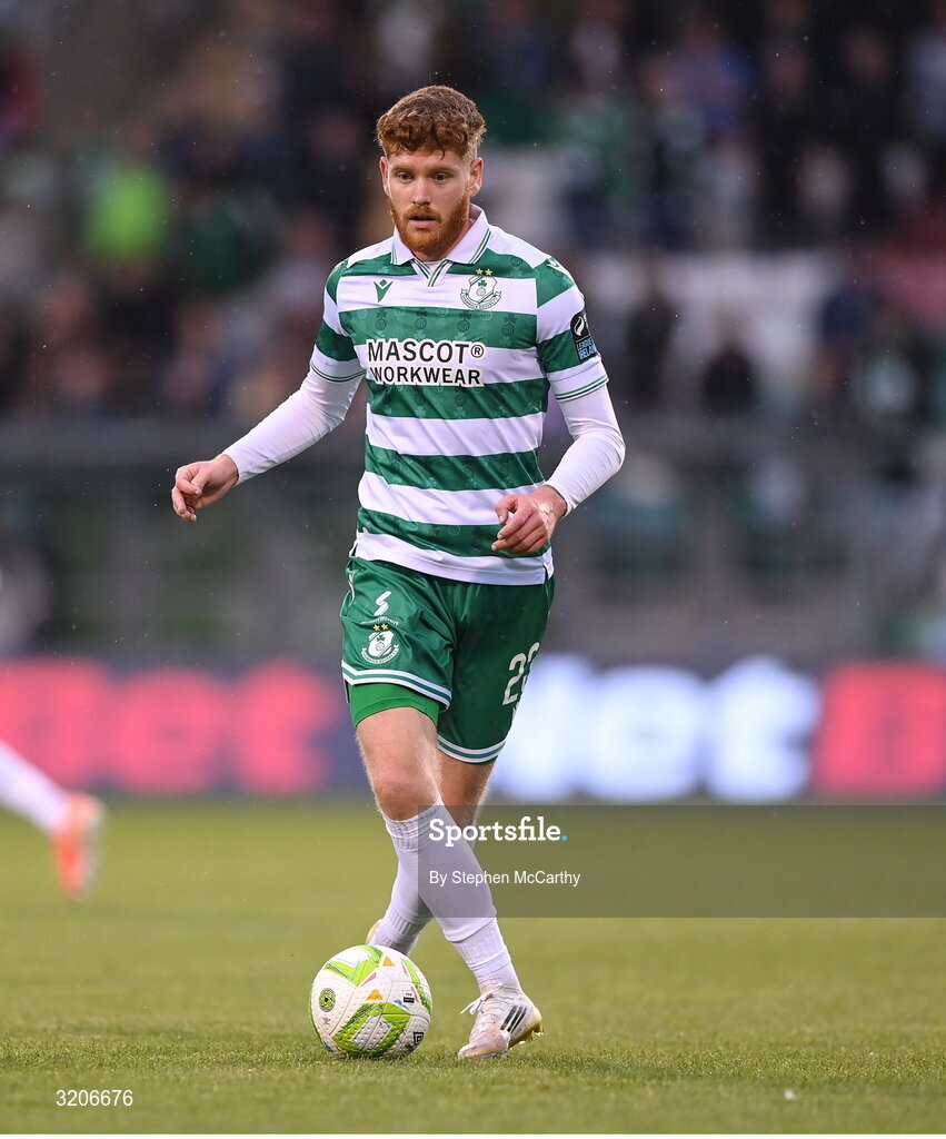 3 August 2025; Connor Malley of Shamrock Rovers during the SSE Airtricity Men's Premier Division match between Shamrock Rovers and Derry City at Tallaght Stadium in Dublin.  Photo by Stephen McCarthy/Sportsfile
