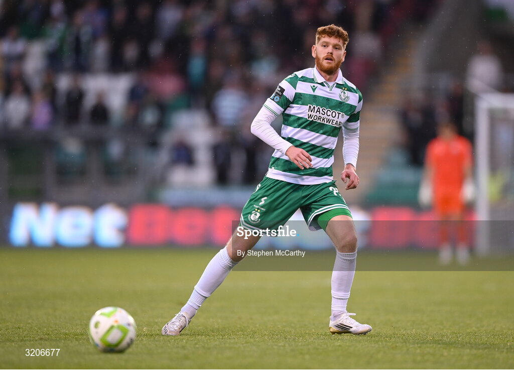 3 August 2025; Connor Malley of Shamrock Rovers during the SSE Airtricity Men's Premier Division match between Shamrock Rovers and Derry City at Tallaght Stadium in Dublin.  Photo by Stephen McCarthy/Sportsfile