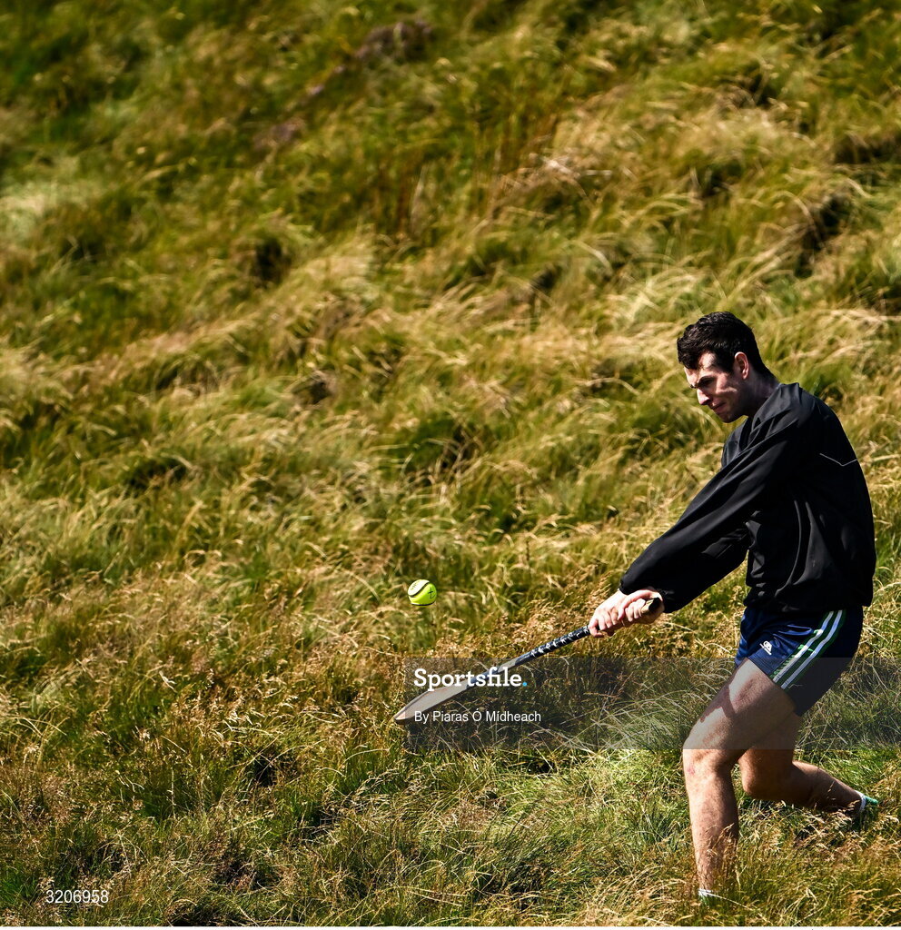 4 August 2025; Darren Geoghegan of Louth competing in the Senior Hurling competition during the M. Donnelly GAA Poc Fada All-Ireland Finals at Annaverna Mountain in the Cooley Peninsula, Ravensdale, Louth. Photo by Piaras Ó Mídheach/Sportsfile