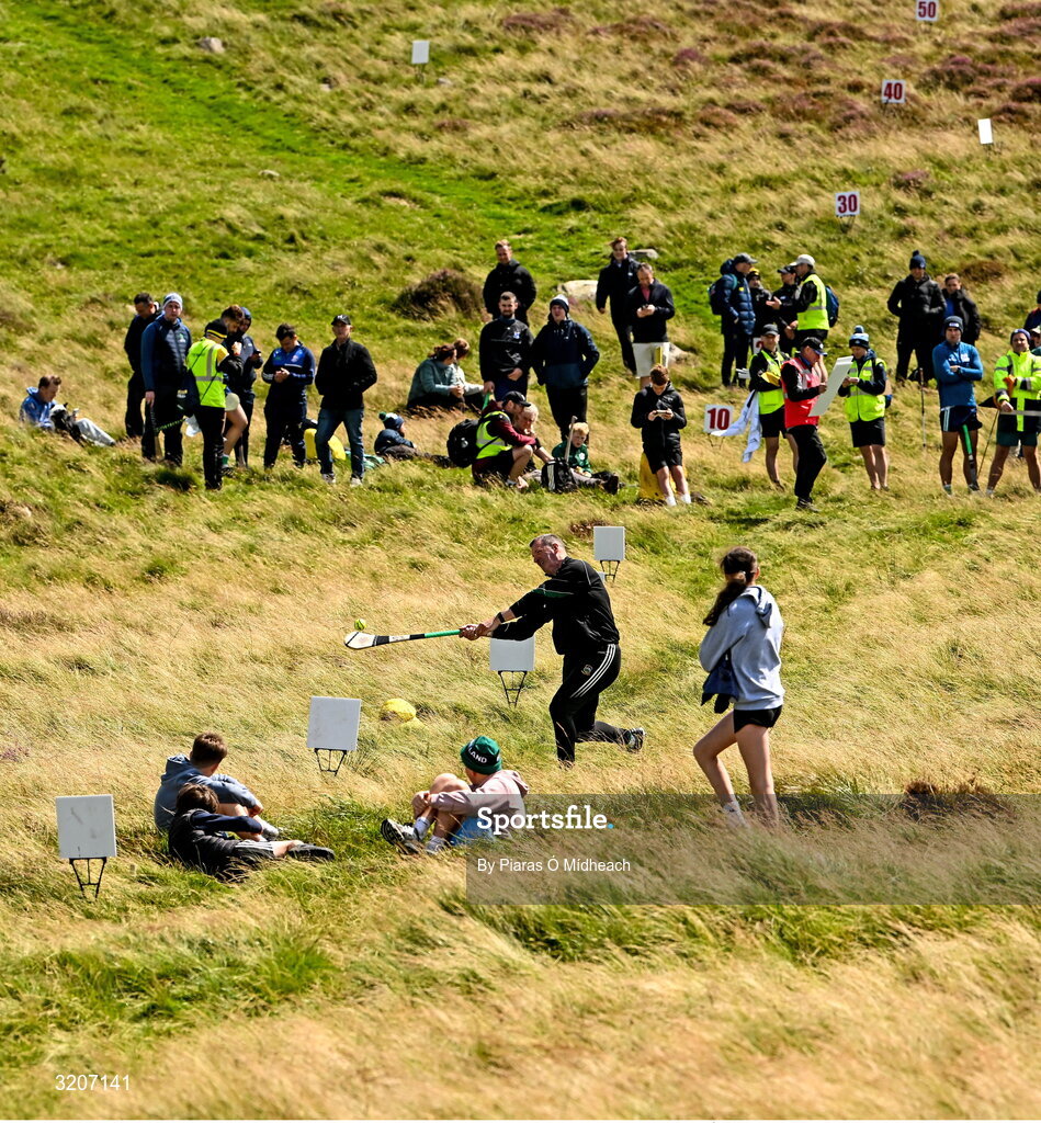 4 August 2025; Brendan Cummins of Tipperary competing in the Senior Hurling competition during the M. Donnelly GAA Poc Fada All-Ireland Finals at Annaverna Mountain in the Cooley Peninsula, Ravensdale, Louth. Photo by Piaras Ó Mídheach/Sportsfile