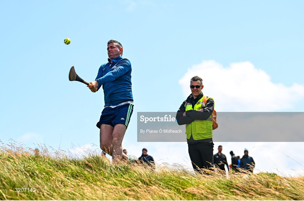 4 August 2025; Pat Burke of Westmeath competing in the Senior Hurling competition during the M. Donnelly GAA Poc Fada All-Ireland Finals at Annaverna Mountain in the Cooley Peninsula, Ravensdale, Louth. Photo by Piaras Ó Mídheach/Sportsfile