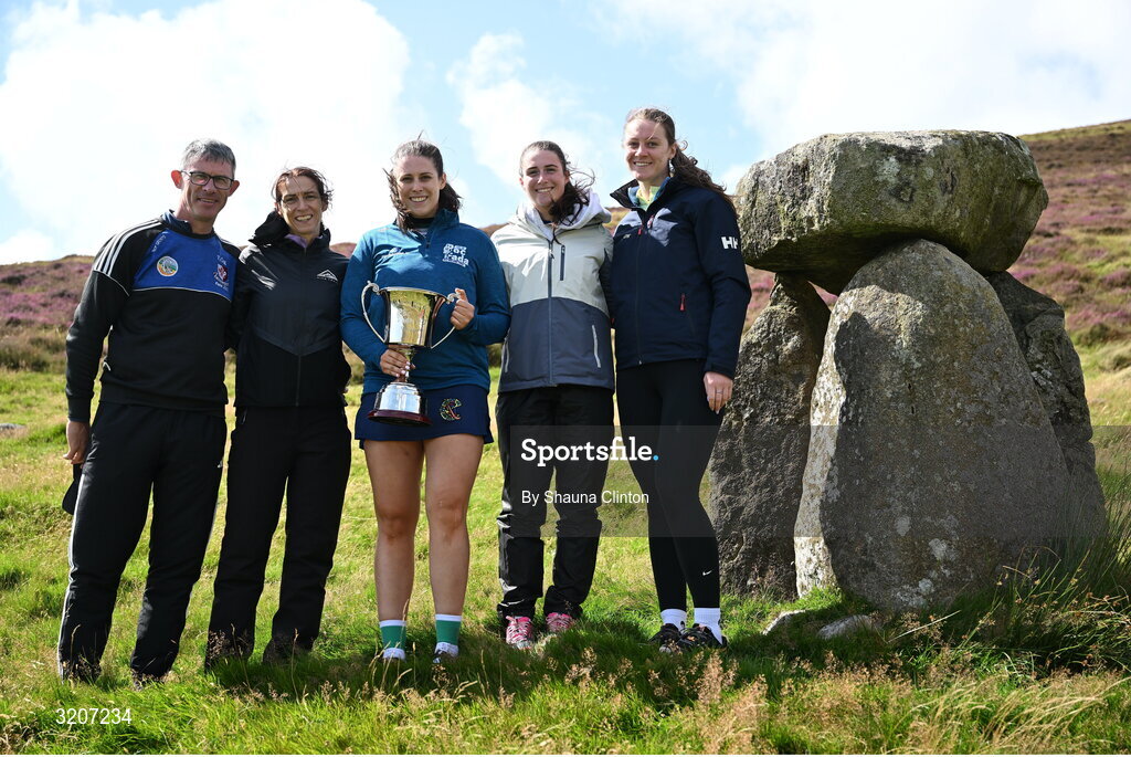 4 August 2025; Molly Lynch of Cork with family and friends after competing in the Camogie Senior competition during the M. Donnelly GAA Poc Fada All-Ireland Finals at Annaverna Mountain in the Cooley Peninsula, Ravensdale, Louth. Photo by Shauna Clinton/Sportsfile  Photo by Shauna Clinton/Sportsfile