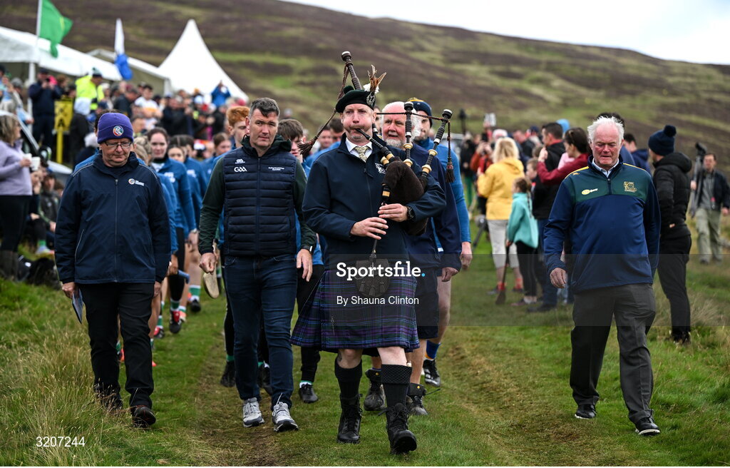 4 August 2025; A general view of the parade ahead of the M. Donnelly GAA Poc Fada All-Ireland Finals at Annaverna Mountain in the Cooley Peninsula, Ravensdale, Louth. Photo by Shauna Clinton/Sportsfile