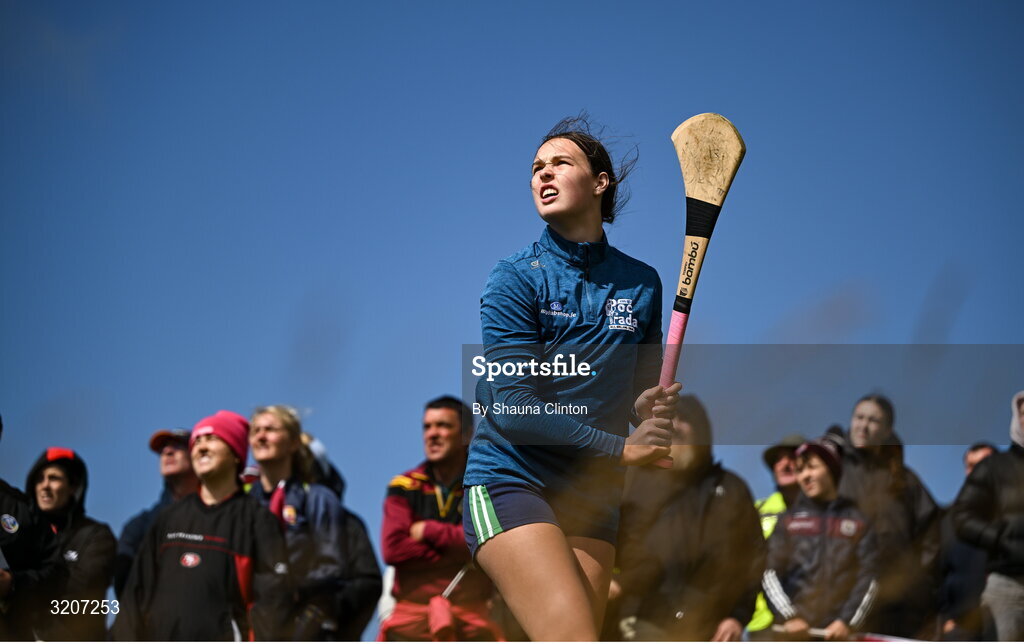 4 August 2025; Isobelle McInerney of Clare competing in the Camogie Senior Competition during the M. Donnelly GAA Poc Fada All-Ireland Finals at Annaverna Mountain in the Cooley Peninsula, Ravensdale, Louth. Photo by Shauna Clinton/Sportsfile