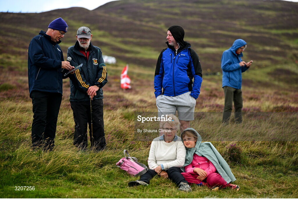 4 August 2025; Spectators look on during the M. Donnelly GAA Poc Fada All-Ireland Finals at Annaverna Mountain in the Cooley Peninsula, Ravensdale, Louth. Photo by Shauna Clinton/Sportsfile
