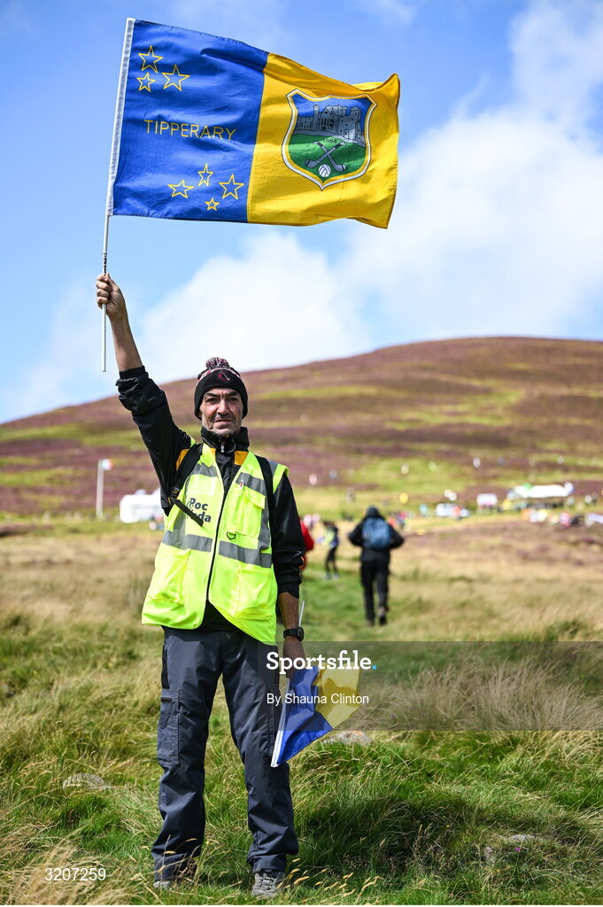 4 August 2025; Steward Alan Roche during the M. Donnelly GAA Poc Fada All-Ireland Finals at Annaverna Mountain in the Cooley Peninsula, Ravensdale, Louth. Photo by Shauna Clinton/Sportsfile