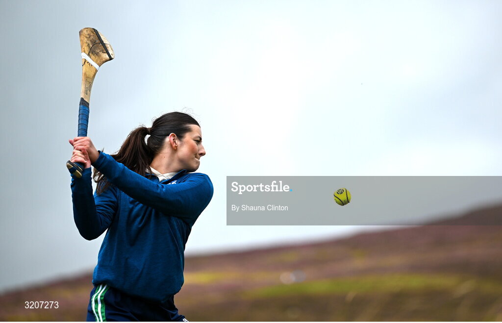 4 August 2025; Ellen Leech of Antrim competing in the Senior Camogie competition during the M. Donnelly GAA Poc Fada All-Ireland Finals at Annaverna Mountain in the Cooley Peninsula, Ravensdale, Louth. Photo by Shauna Clinton/Sportsfile