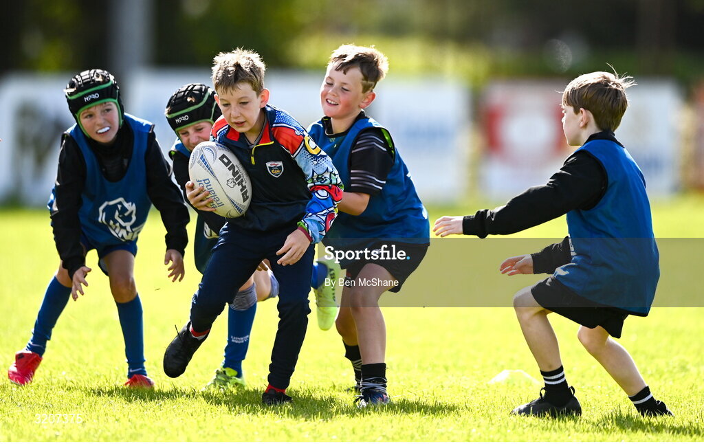 5 August 2025; Participants during a Bank of Ireland Leinster Rugby Summer Camp at Dundalk RFC in Louth. Photo by Ben McShane/Sportsfile