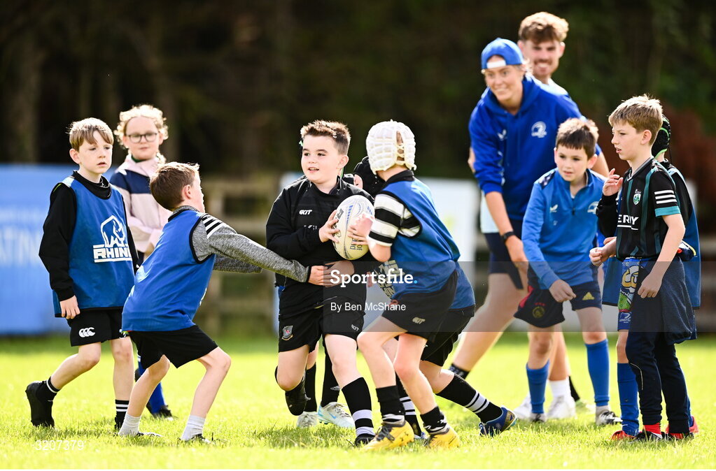 5 August 2025; Participants during a Bank of Ireland Leinster Rugby Summer Camp at Dundalk RFC in Louth. Photo by Ben McShane/Sportsfile