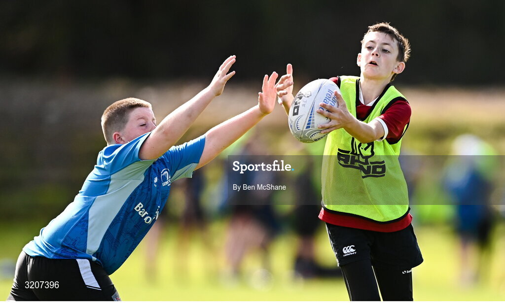 5 August 2025; Participants during a Bank of Ireland Leinster Rugby Summer Camp at Dundalk RFC in Louth. Photo by Ben McShane/Sportsfile