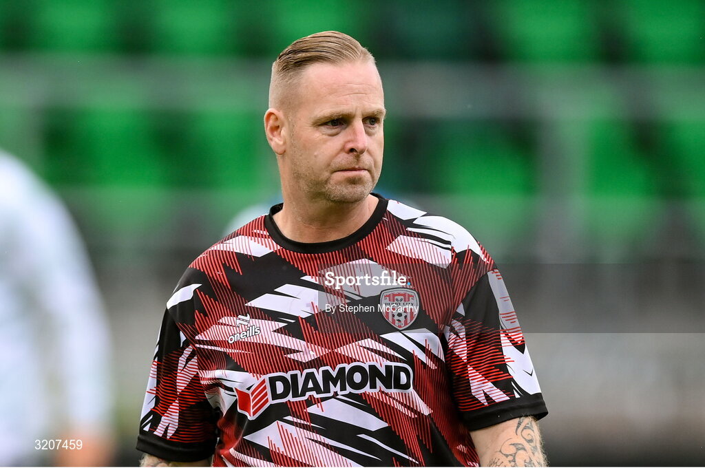 3 August 2025; Derry City goalkeeping coach Anthony Fennelly before the SSE Airtricity Men's Premier Division match between Shamrock Rovers and Derry City at Tallaght Stadium in Dublin.  Photo by Stephen McCarthy/Sportsfile