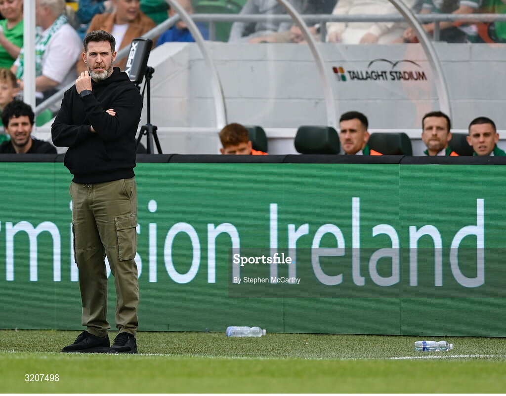 3 August 2025; Shamrock Rovers manager Stephen Bradley during the SSE Airtricity Men's Premier Division match between Shamrock Rovers and Derry City at Tallaght Stadium in Dublin.  Photo by Stephen McCarthy/Sportsfile