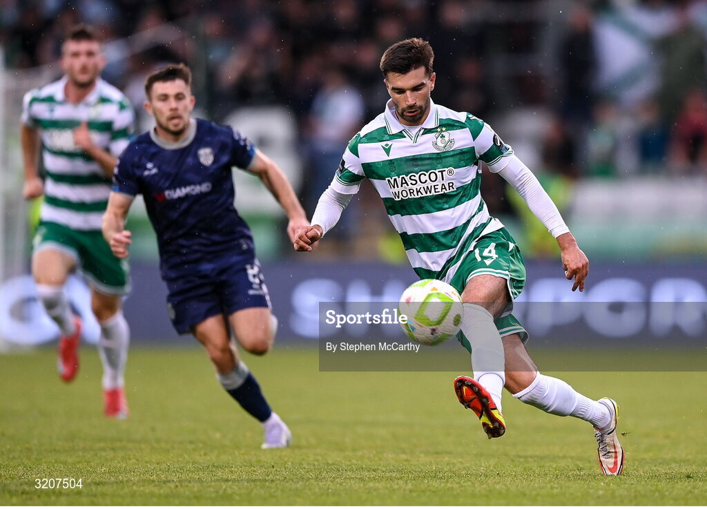 3 August 2025; Danny Mandroiu of Shamrock Rovers during the SSE Airtricity Men's Premier Division match between Shamrock Rovers and Derry City at Tallaght Stadium in Dublin.  Photo by Stephen McCarthy/Sportsfile