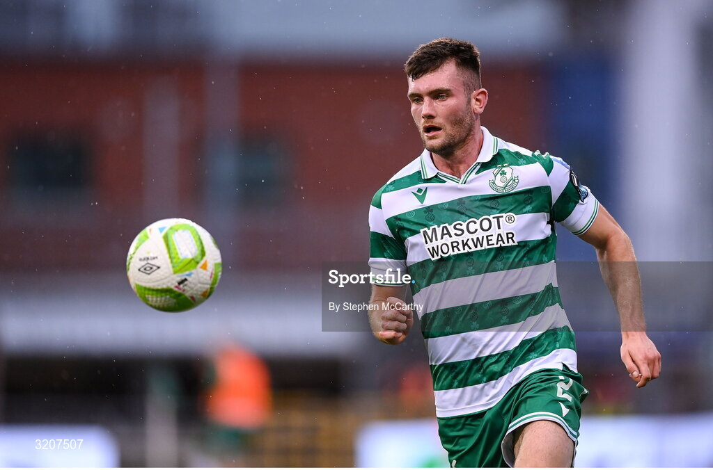 3 August 2025; Josh Honohan of Shamrock Rovers during the SSE Airtricity Men's Premier Division match between Shamrock Rovers and Derry City at Tallaght Stadium in Dublin.  Photo by Stephen McCarthy/Sportsfile