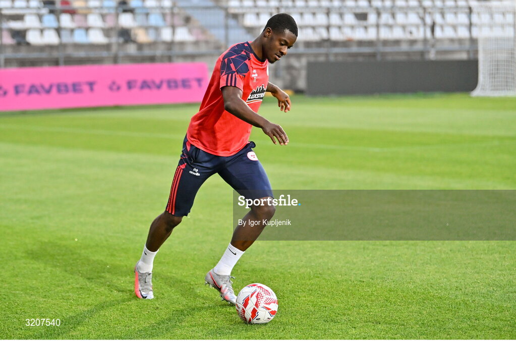 5 August 2025; Mipo Odubeko during a Shelbourne training session at HNK Rijeka Stadium Rujevica in Croatia. Photo by Igor Kupljenik/Sportsfile