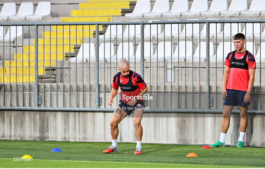 5 August 2025; Mark Coyle during a Shelbourne training session at HNK Rijeka Stadium Rujevica in Croatia. Photo by Igor Kupljenik/Sportsfile
