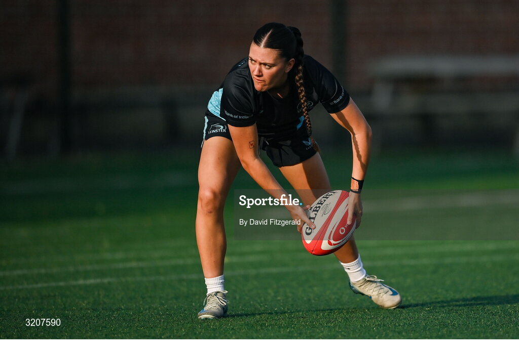 5 August 2025; Jade Gaffney during a Leinster Rugby women's squad training and gym session at The High School in Rathgar, Dublin. Photo by David Fitzgerald/Sportsfile