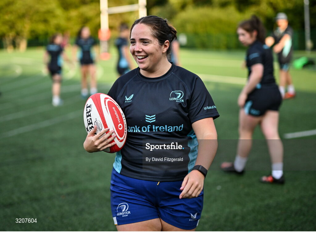 5 August 2025; Lisa Callan during a Leinster Rugby women's squad training and gym session at The High School in Rathgar, Dublin. Photo by David Fitzgerald/Sportsfile