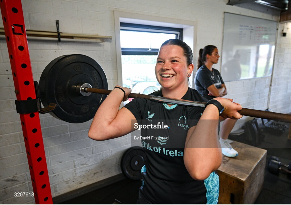 5 August 2025; Meabh Keegan during a Leinster Rugby women's squad training and gym session at The High School in Rathgar, Dublin. Photo by David Fitzgerald/Sportsfile