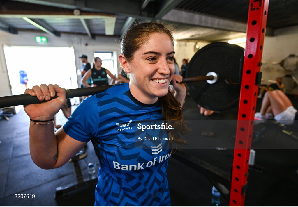 5 August 2025; Katie Whelan during a Leinster Rugby women's squad training and gym session at The High School in Rathgar, Dublin. Photo by David Fitzgerald/Sportsfile