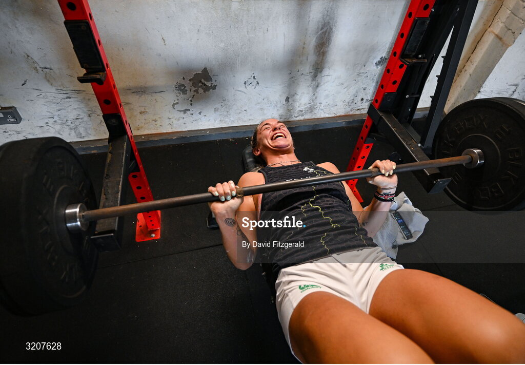 5 August 2025; Kathy Baker during a Leinster Rugby women's squad training and gym session at The High School in Rathgar, Dublin. Photo by David Fitzgerald/Sportsfile