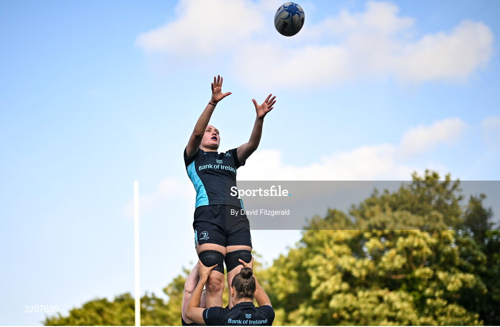 5 August 2025; Jane Neill during a Leinster Rugby women's squad training and gym session at The High School in Rathgar, Dublin. Photo by David Fitzgerald/Sportsfile