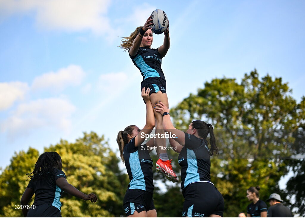 5 August 2025; Aoife Corcoran during a Leinster Rugby women's squad training and gym session at The High School in Rathgar, Dublin. Photo by David Fitzgerald/Sportsfile