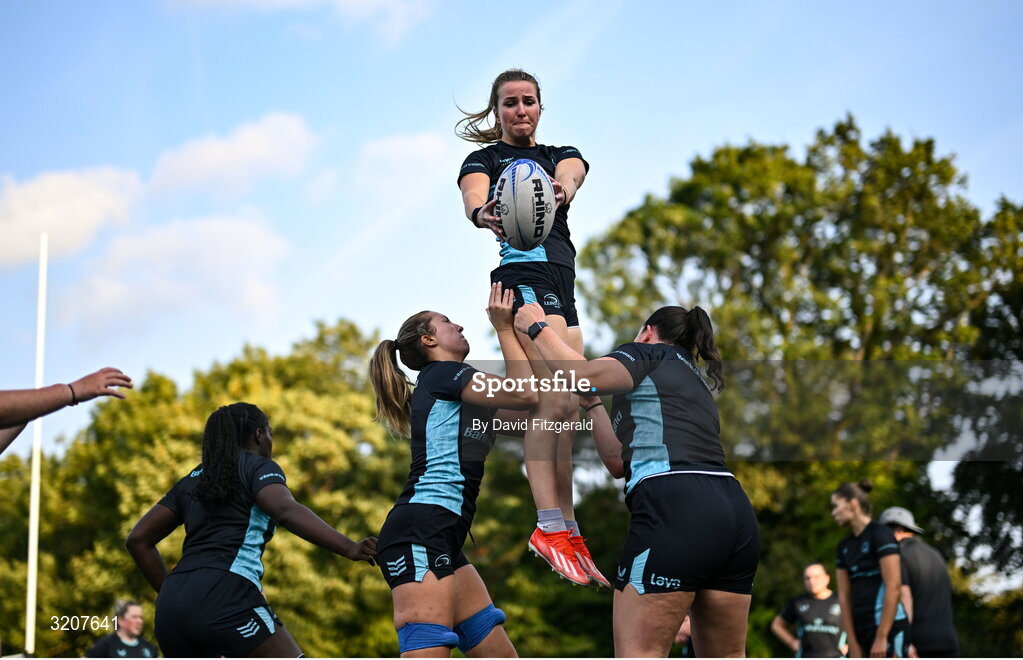 5 August 2025; Aoife Corcoran during a Leinster Rugby women's squad training and gym session at The High School in Rathgar, Dublin. Photo by David Fitzgerald/Sportsfile