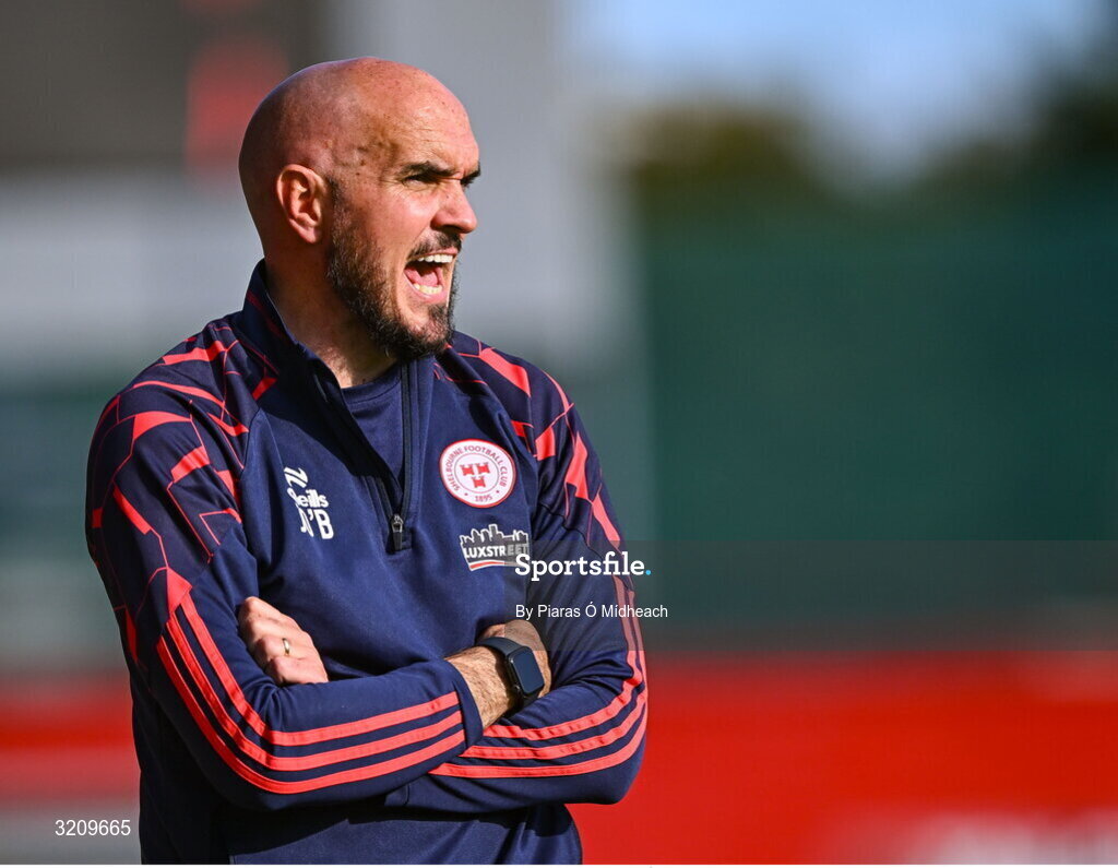 9 August 2025; Shelbourne head coach Joey O'Brien during the SSE Airtricity Men's Premier Division match between Shelbourne and Bohemians at Tolka Park in Dublin. Photo by Piaras Ó Mídheach/Sportsfile