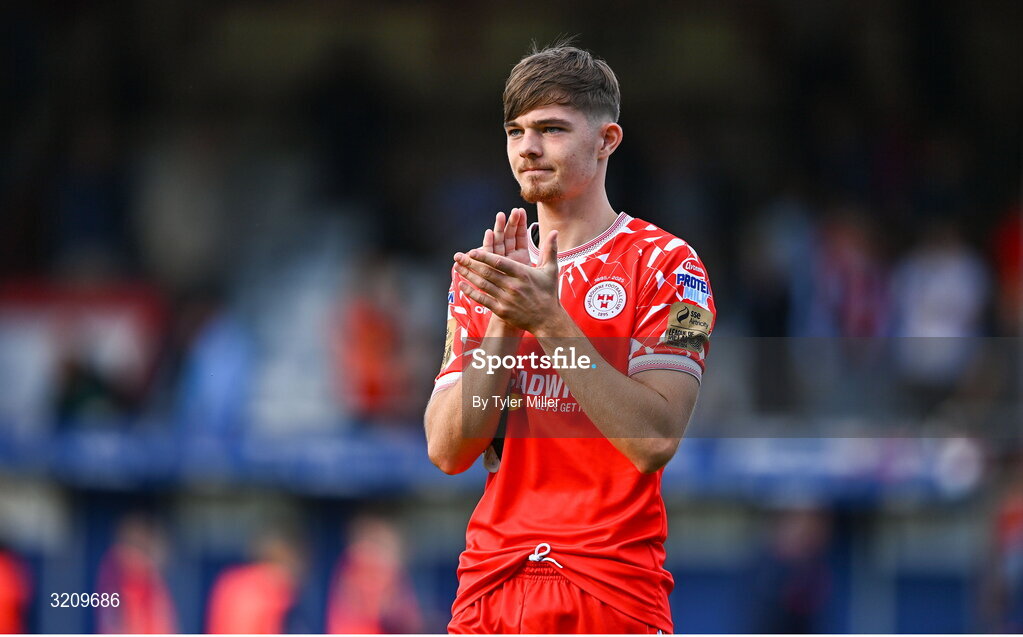 9 August 2025; Sean Moore of Shelbourne after the SSE Airtricity Men's Premier Division match between Shelbourne and Bohemians at Tolka Park in Dublin. Photo by Tyler Miller/Sportsfile